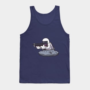 Astronaut With Weapon Tank Top